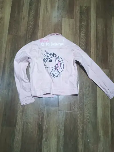 Chaqueta infantil rosa con unicornio - miniatura 1