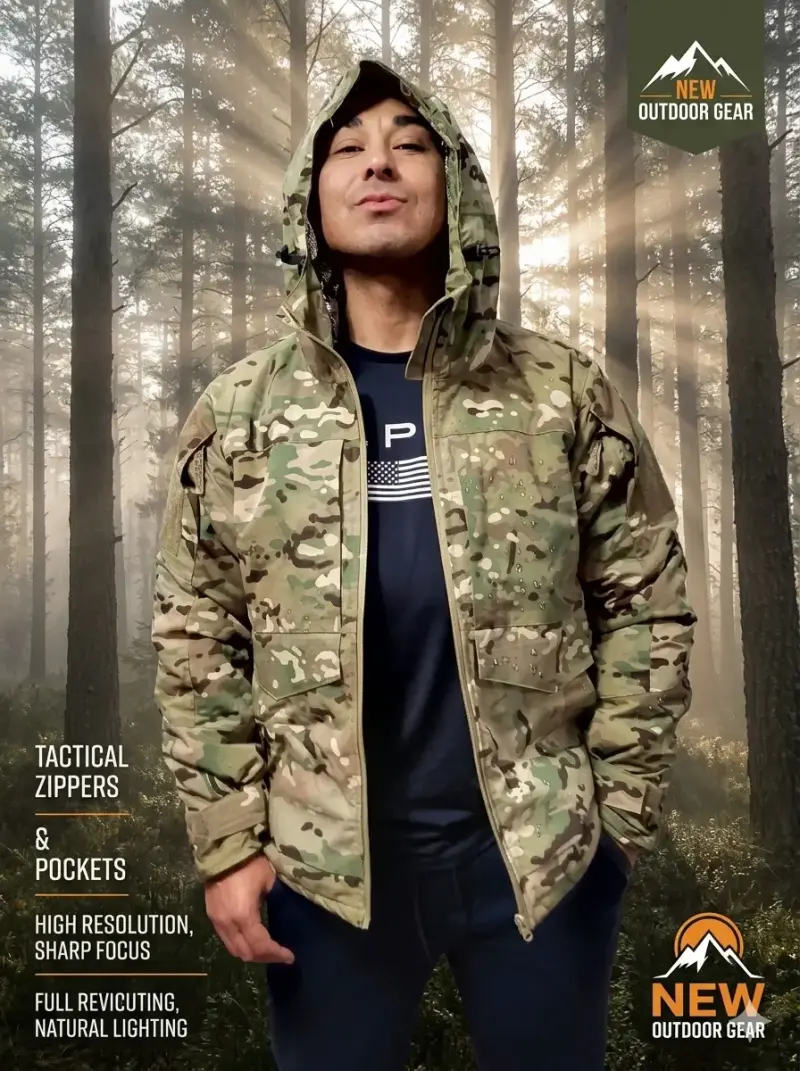 Chaqueta táctica camuflada hombre - 1