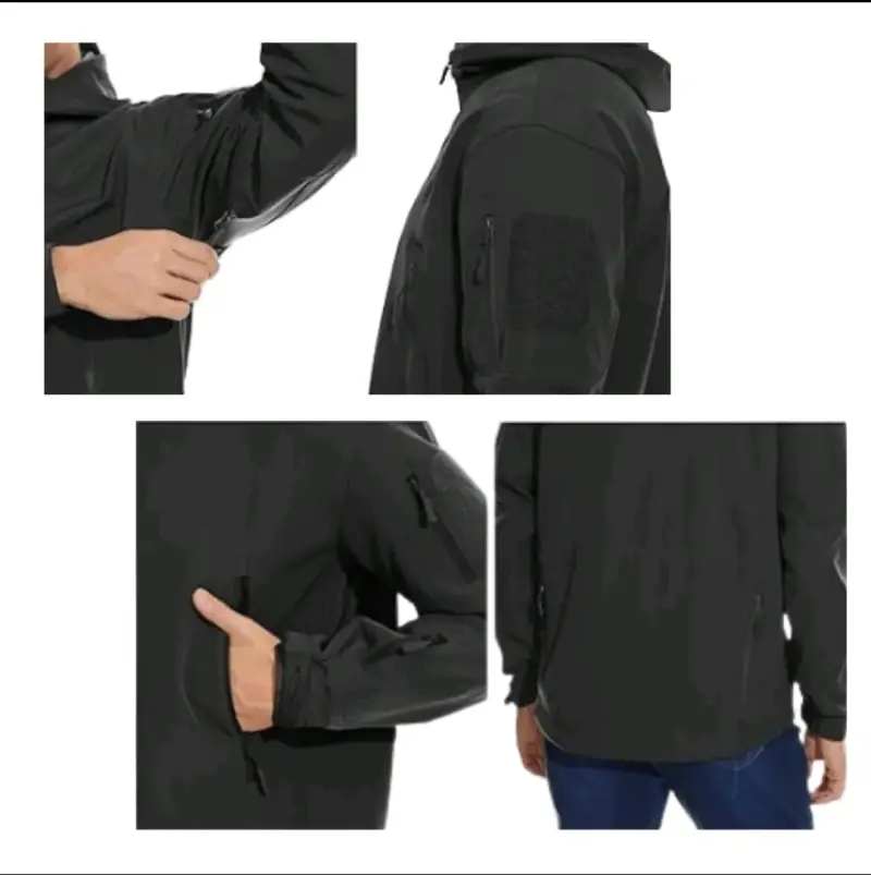 Sofshell negra estilo táctico para invierno - 6