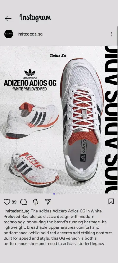 Zapatillas Adidas Adizero Adios OG - miniatura 1