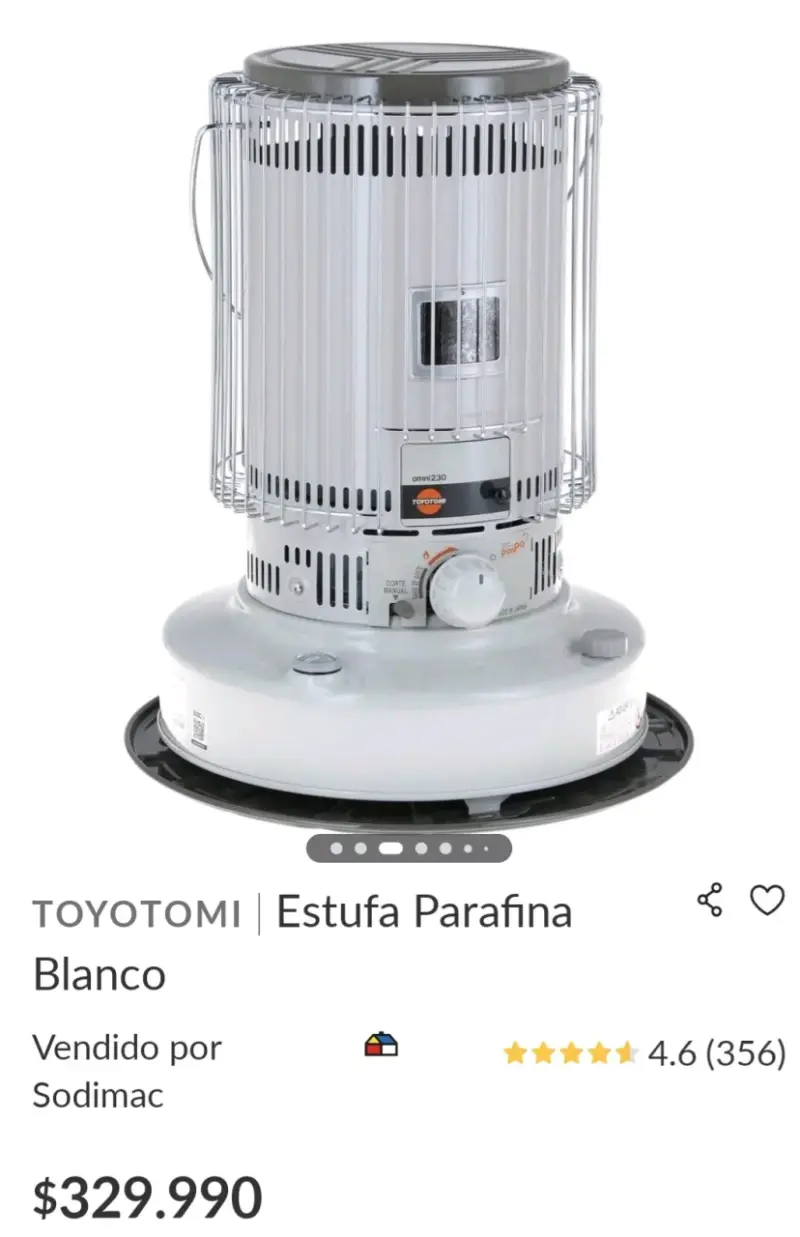 Estufa a parafina Toyotomi blanca - 1