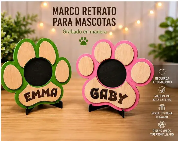 Marco Foto Perro/Gato 22x24cm c/Grabado