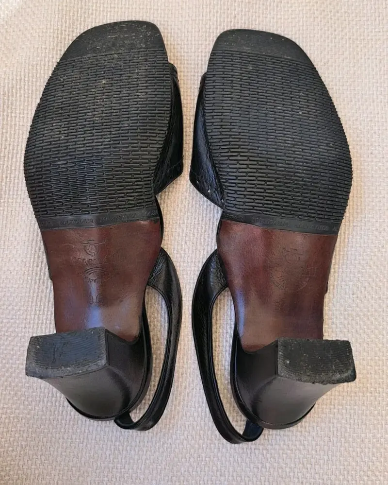 Sandalias negras de cuero - 2