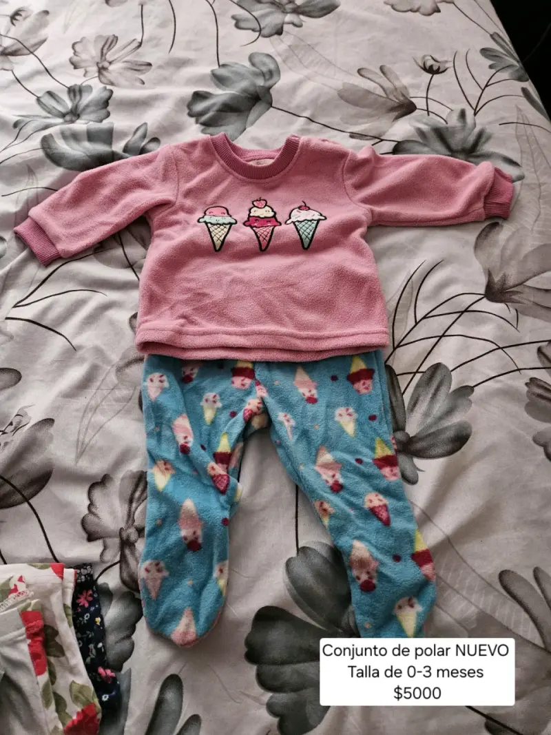 Conjunto polar bebé rosado y celeste