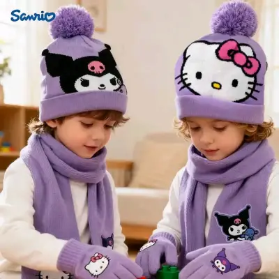 Set infantil gorro y guantes Hello Kitty - miniatura 1