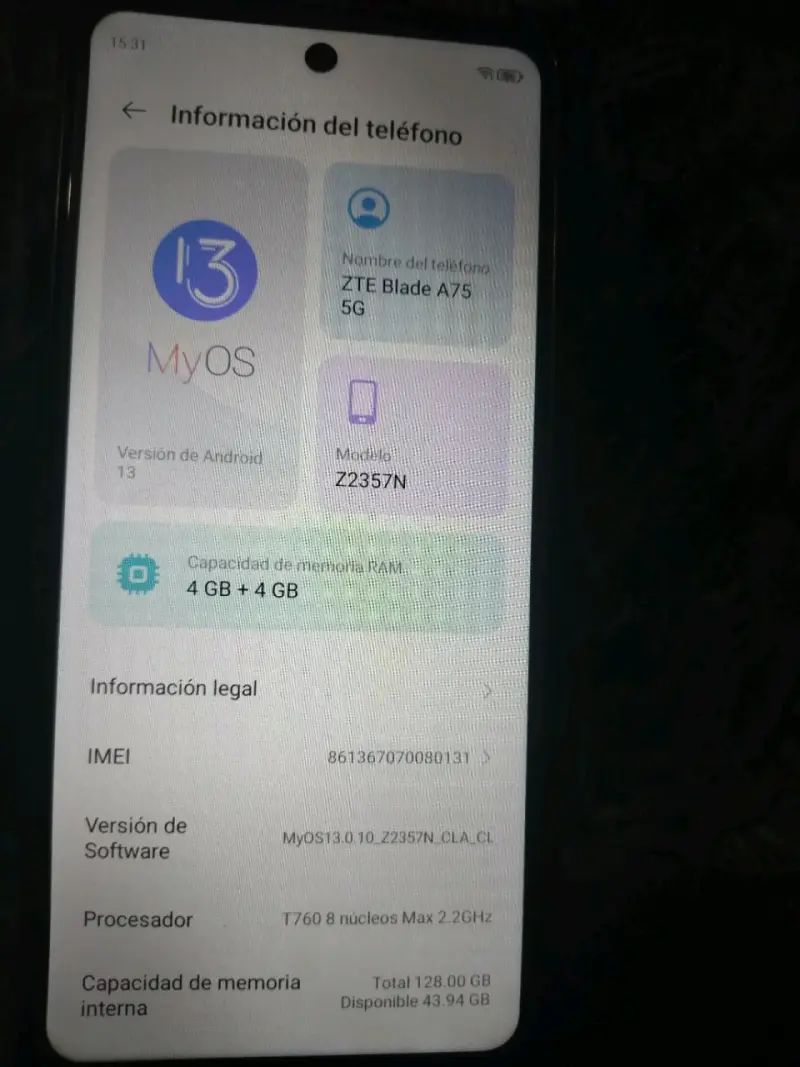 Celular ZTE blade a 75 5g - 2