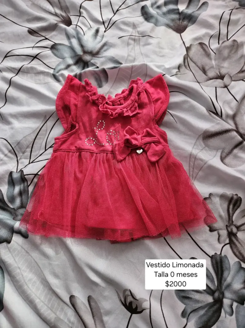 Vestido bebé rosado con tul