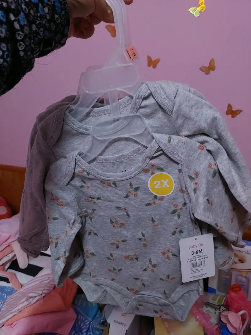 Body gris con diseño floral x2 - 1