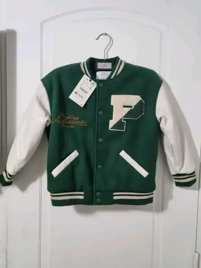 Chaqueta varsity verde Zara talla 6 - miniatura 2