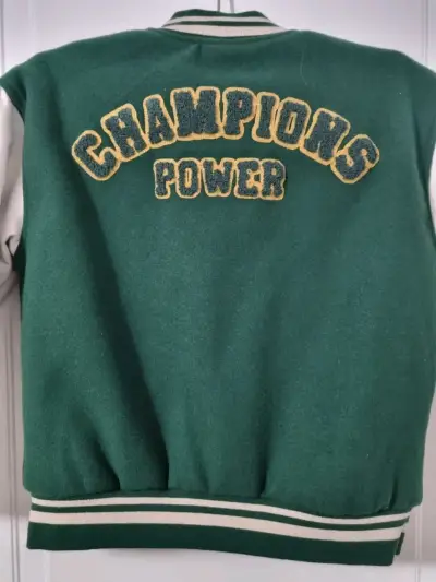 Chaqueta varsity verde Zara talla 6 - miniatura 3