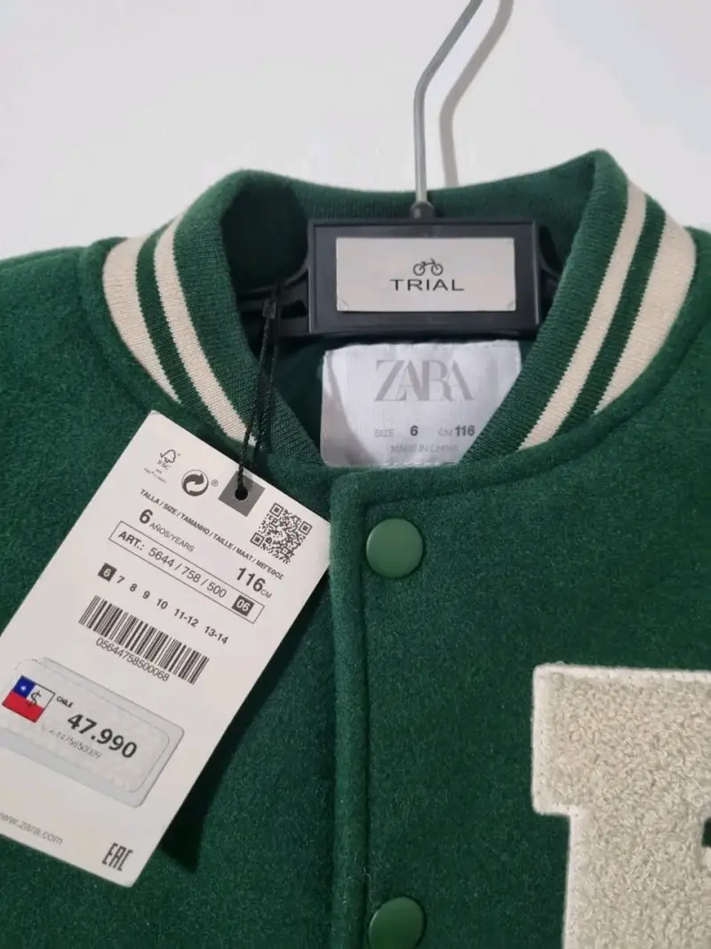 Chaqueta varsity verde Zara talla 6 - 4