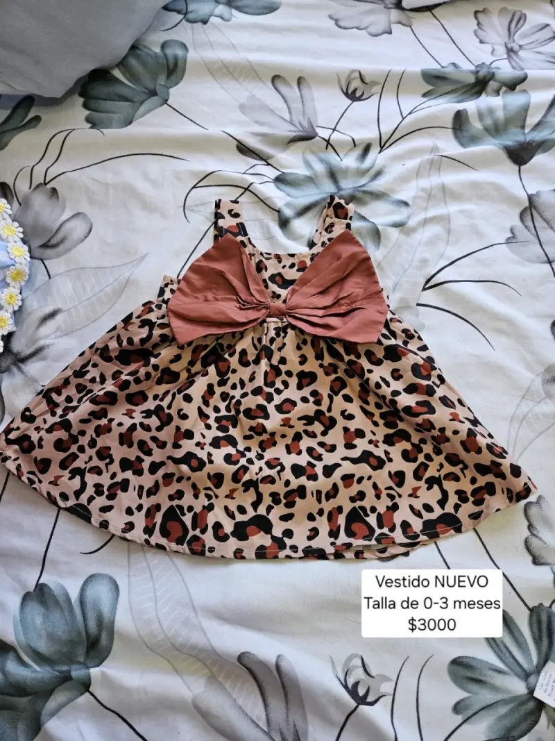 Vestido bebé animal print 0-3 meses
