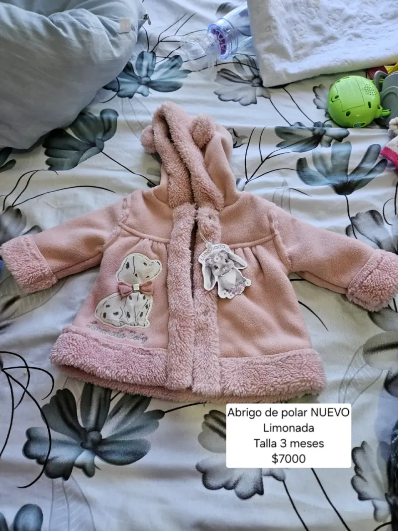 Abrigo polar rosa bebé