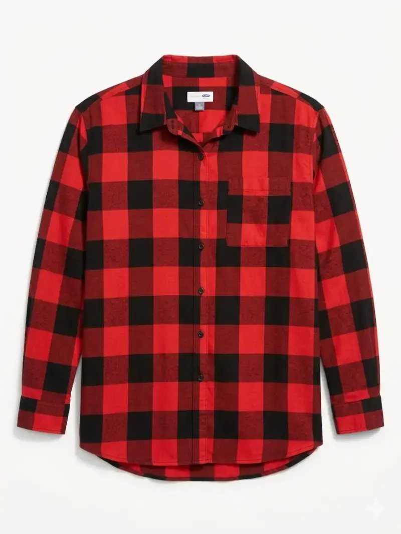 Camisa a cuadros roja y negra - 1