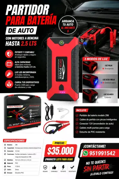 Partidor de batería para auto - miniatura 1