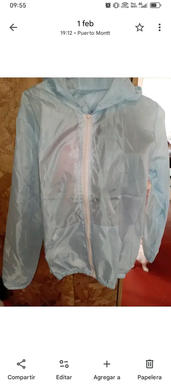 Chaqueta cortavientos celeste y rosado - 1