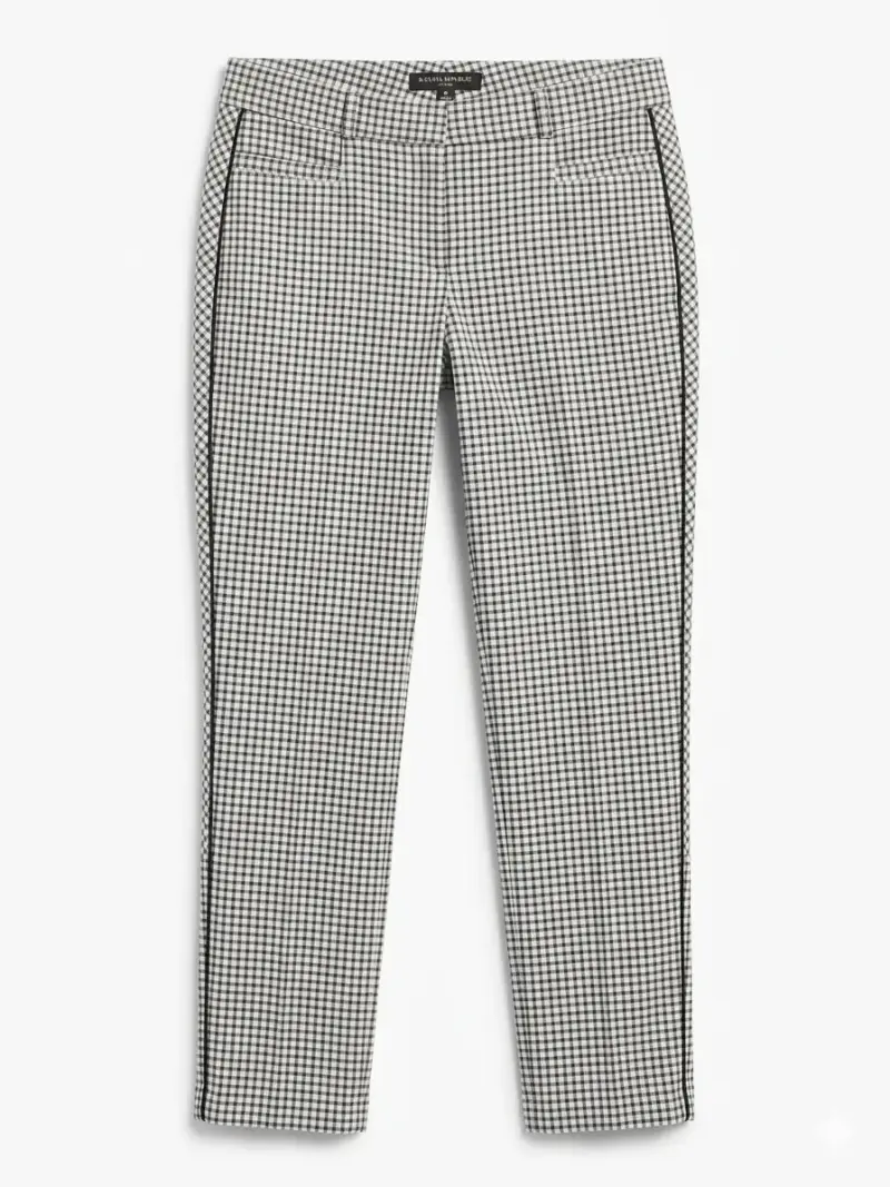 Pantalones de cuadro vichy blanco y negro - 1