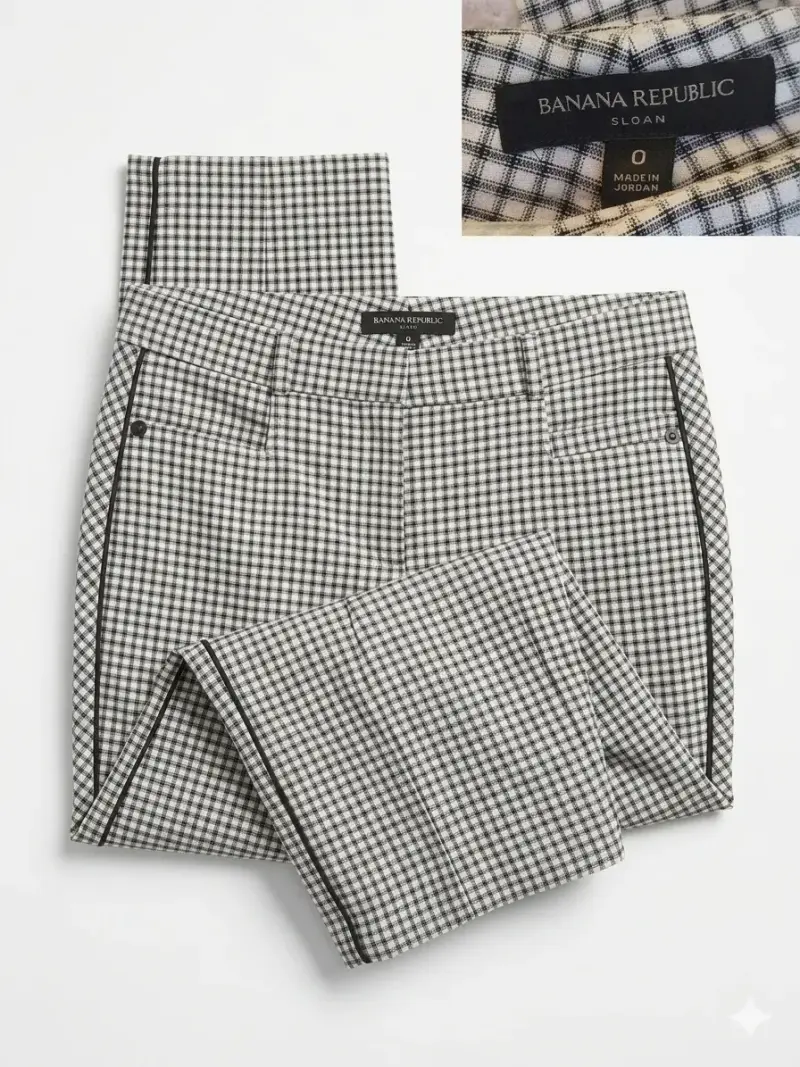 Pantalones de cuadro vichy blanco y negro - 2