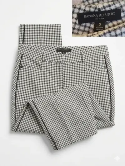 Pantalones de cuadro vichy blanco y negro - miniatura 2