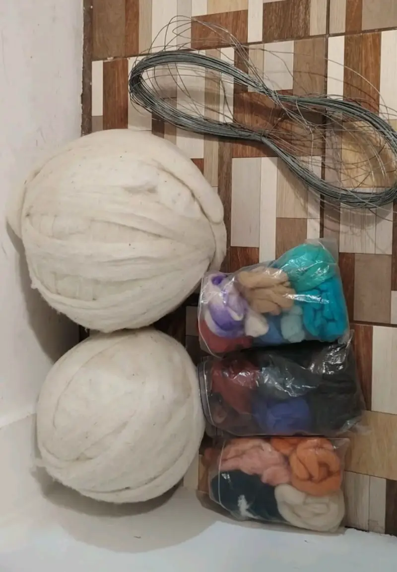 Set de lana Bellon crudo alambre para manualidades - 1