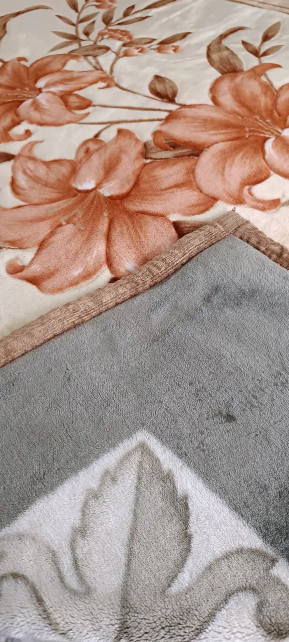 Cobertor de cama floral beige,frasada - 4