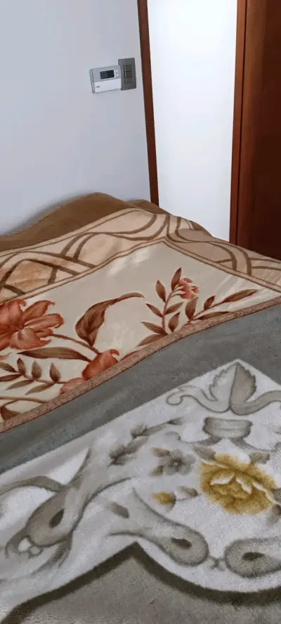 Cobertor de cama floral beige,frasada - miniatura 5