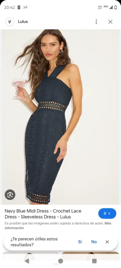 Vestido midi azul marino sin mangas - miniatura 1