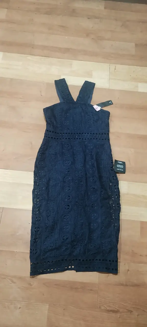 Vestido midi azul marino sin mangas - 5
