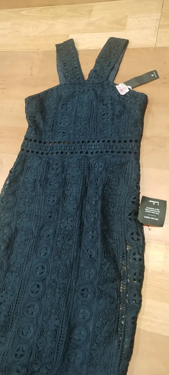 Vestido midi azul marino sin mangas - 6
