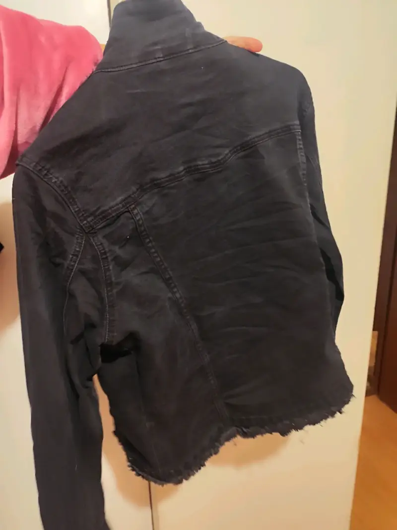 Chaqueta de jeans negra con tachas XL - 4