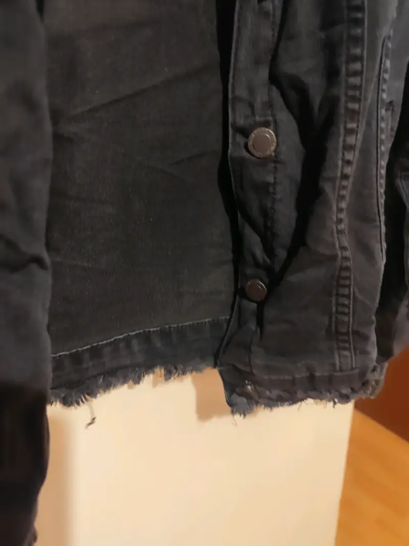 Chaqueta de jeans negra con tachas XL - 5