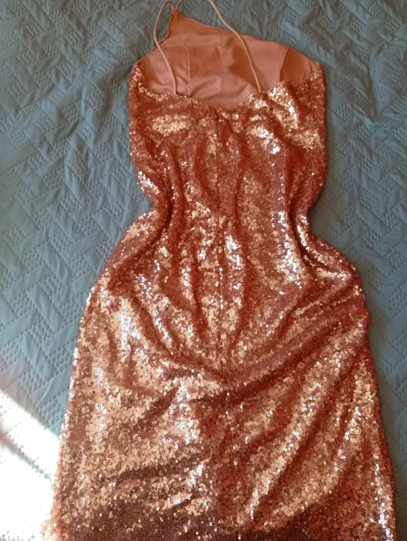 Vestido lentejuelas dorado - 2