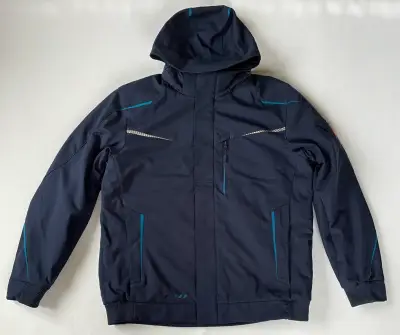Chaqueta impermeable azul con capucha - miniatura 1