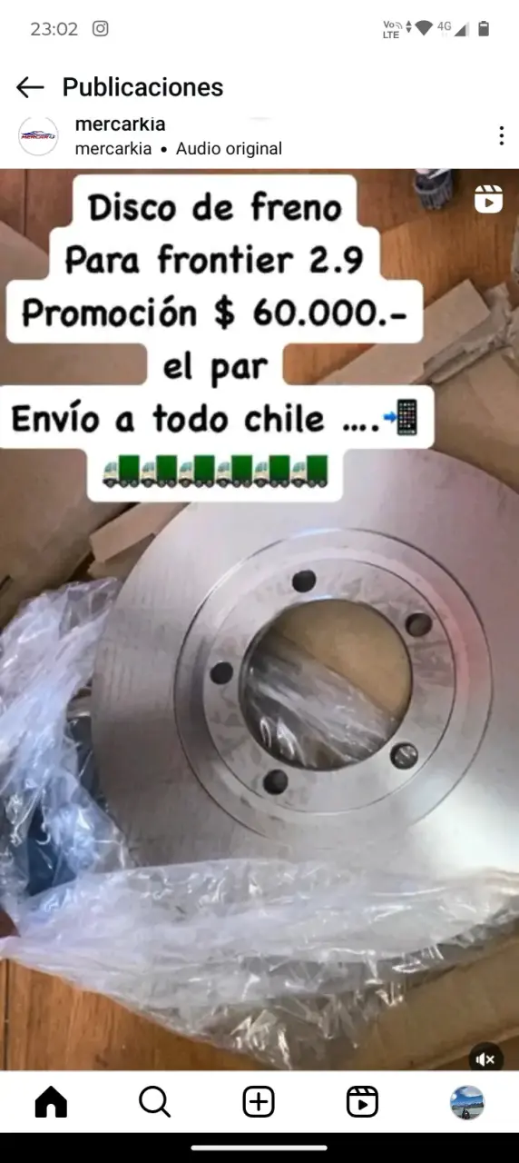 Disco de freno Frontier 2.9