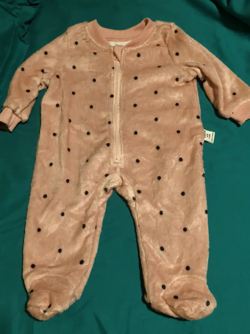 Pijama bebé rosado con lunares - 1