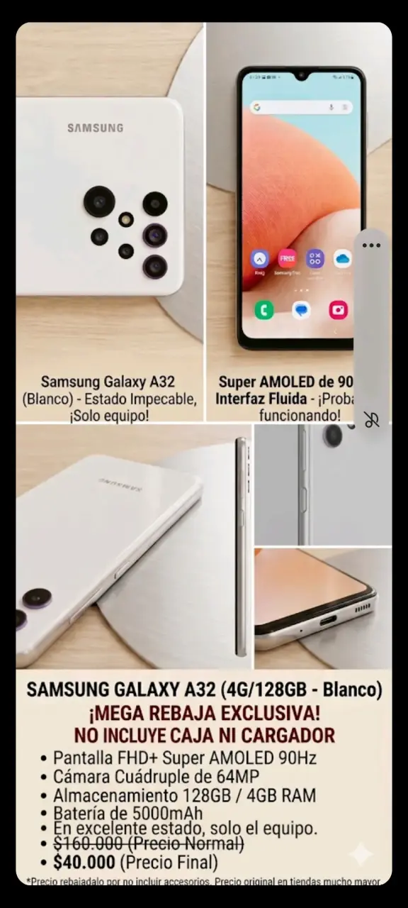 Samsung Galaxy A32 Blanco 128GB - 1
