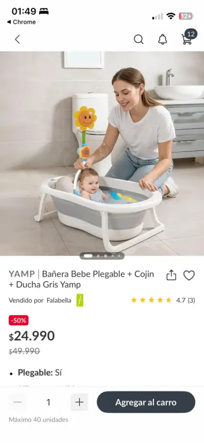 Tina plegable para bebé - miniatura 2