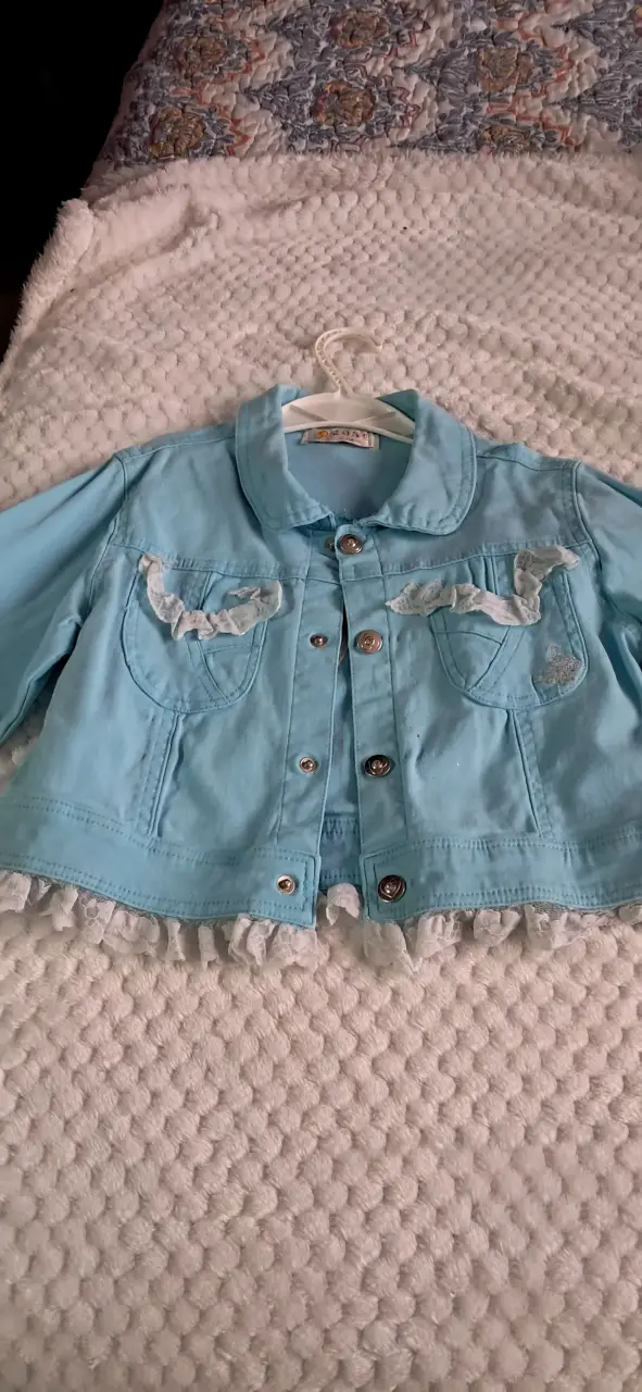 Chaqueta impermeable floral azul - 2