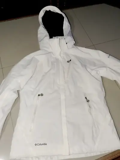 Chaqueta blanca Columbia con capucha - miniatura 1