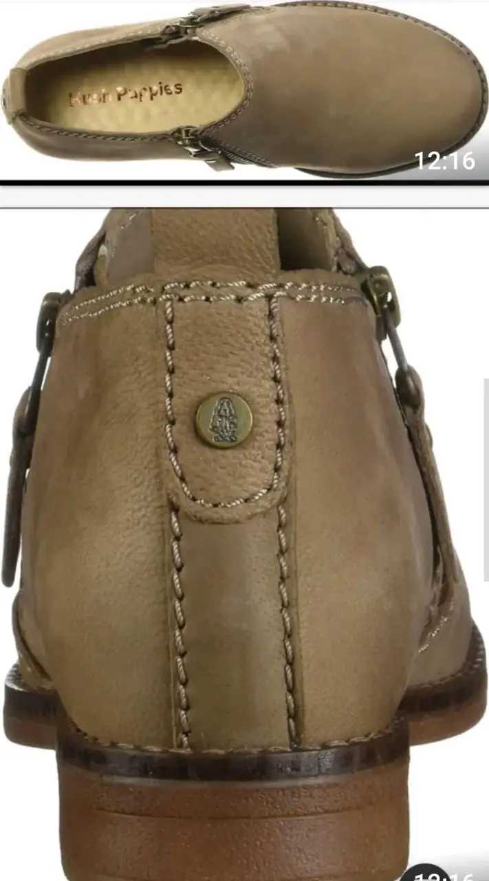 Botines Hush Puppies Negro y Beige - 5