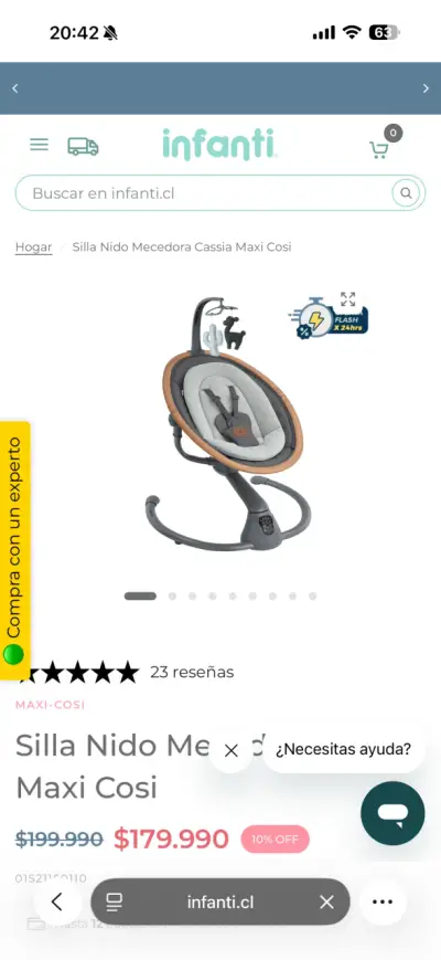 Hamaca de bebé móvil gris - miniatura 4