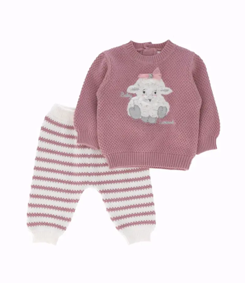 Conjunto bebé rosa con diseño de oveja