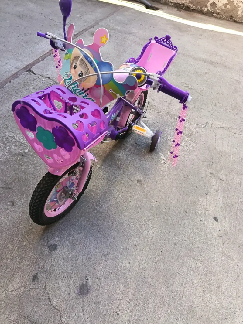 Bicicleta infantil rosada y violeta - 2