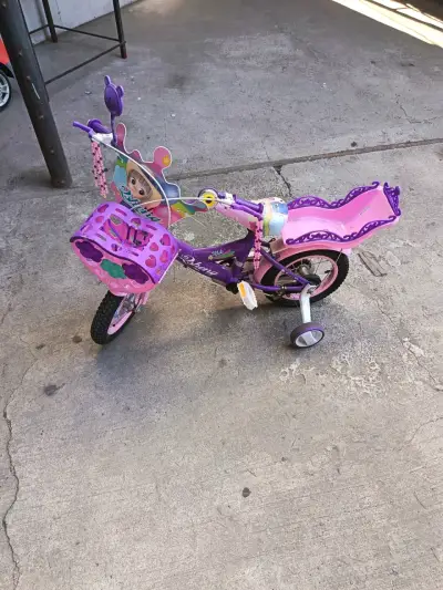 Bicicleta infantil rosada y violeta - miniatura 3