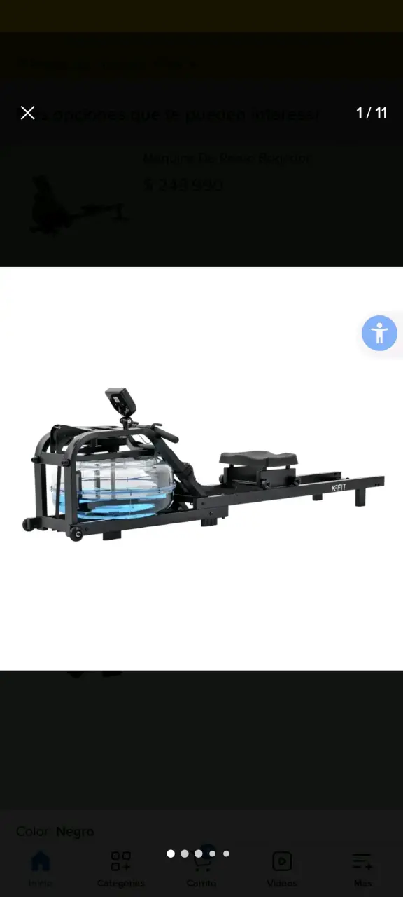 Máquina de remo hidráulica negra