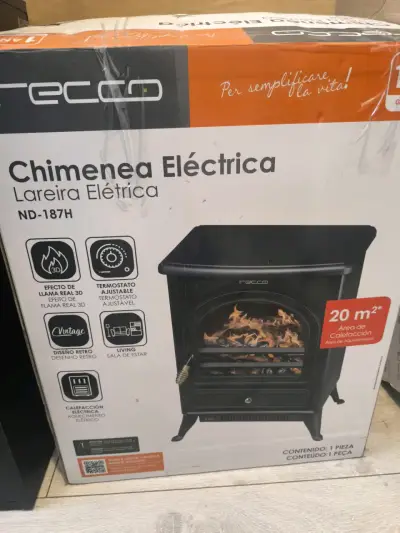Estufa eléctrica Recco negra - miniatura 2