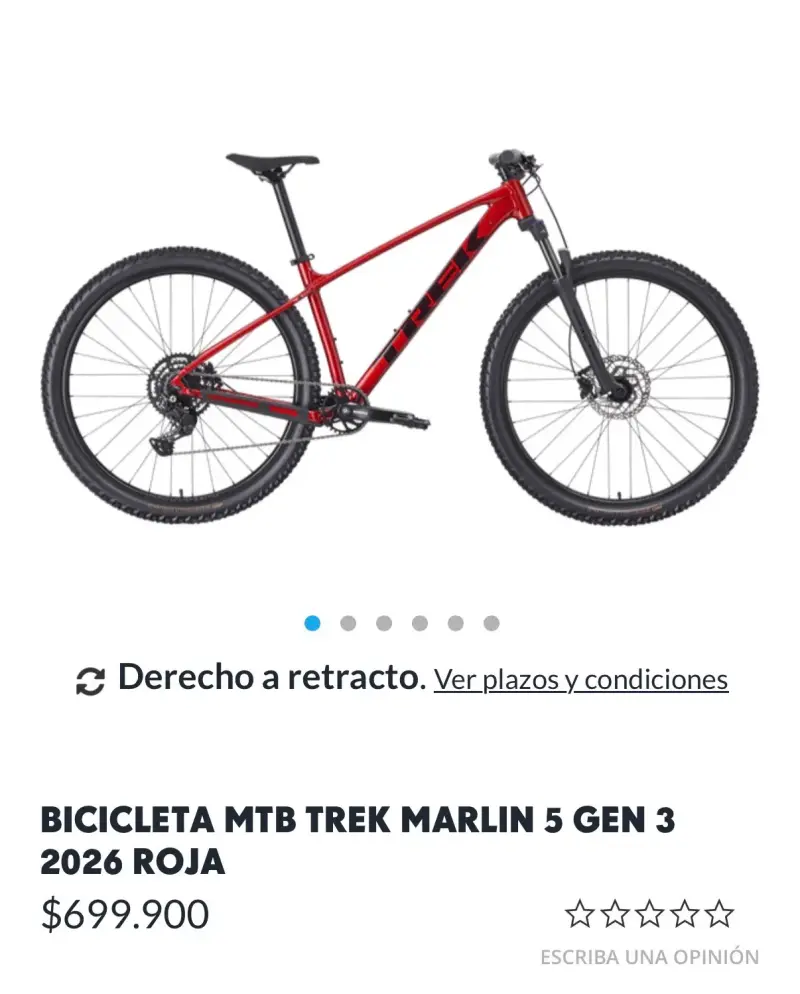 Bicicleta MTB Trek Marlin 5 Roja