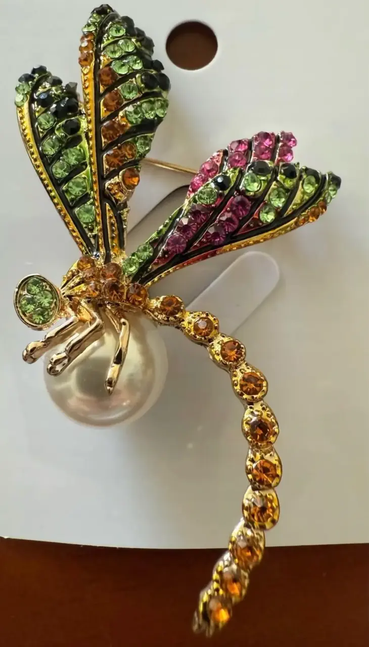 Broche prendedor Libélula con Cristales