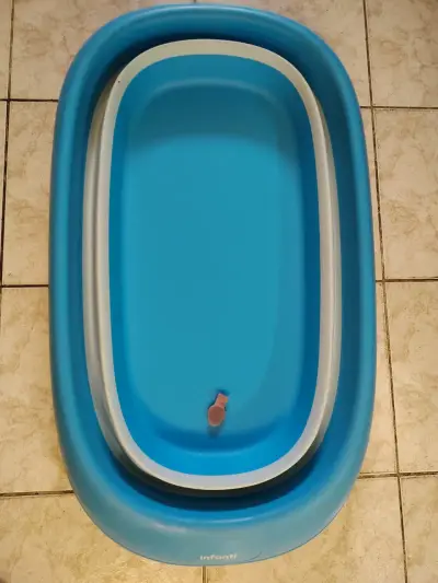 Tina plegable para bebé azul - miniatura 1