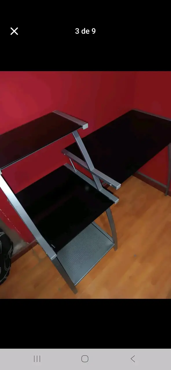 Escritorio de vidrio negro - 3